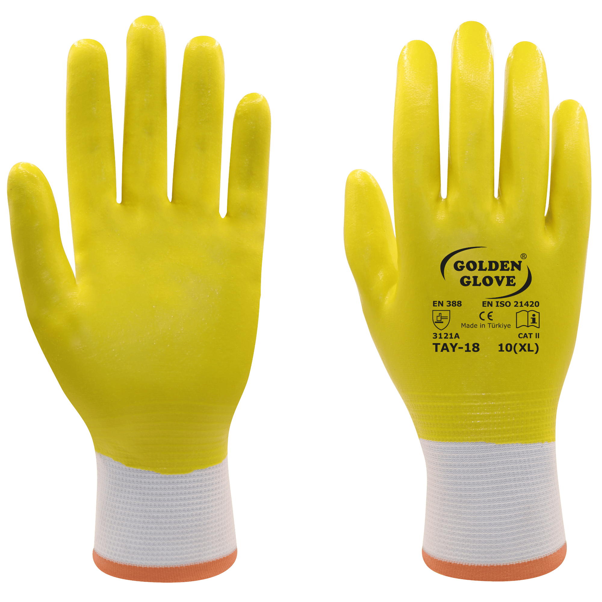 GOLDEN GLOVE TAY-18 TAM KAPLI ELDİVEN SARI NO:10