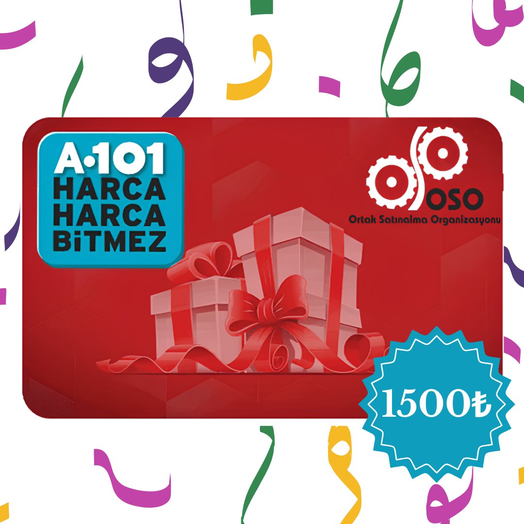 Hediye KartıA101A101 Market 1500 TL Hediye Kartı │ OSO Ortak Satın Alma OrganizasyonuA101 Market 1500 TL Hediye Kartı