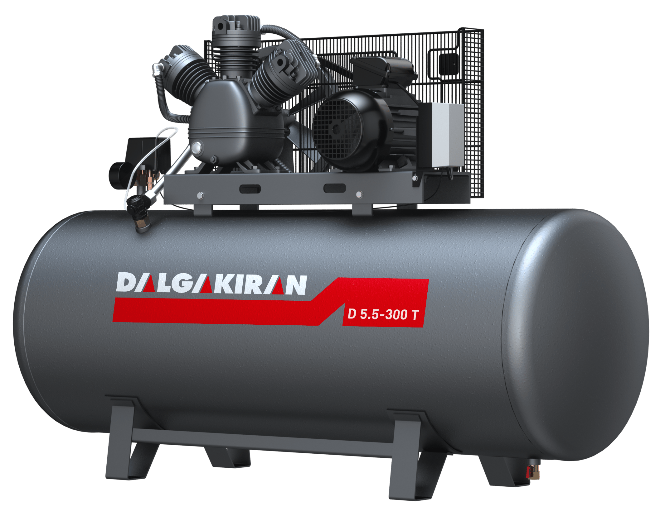 KompresörlerDalgakıran KompresörÇift Kademeli, Kayış Kasnaklı, Pistonlu Hava Kompresörü (4kW / 5.5 HP)