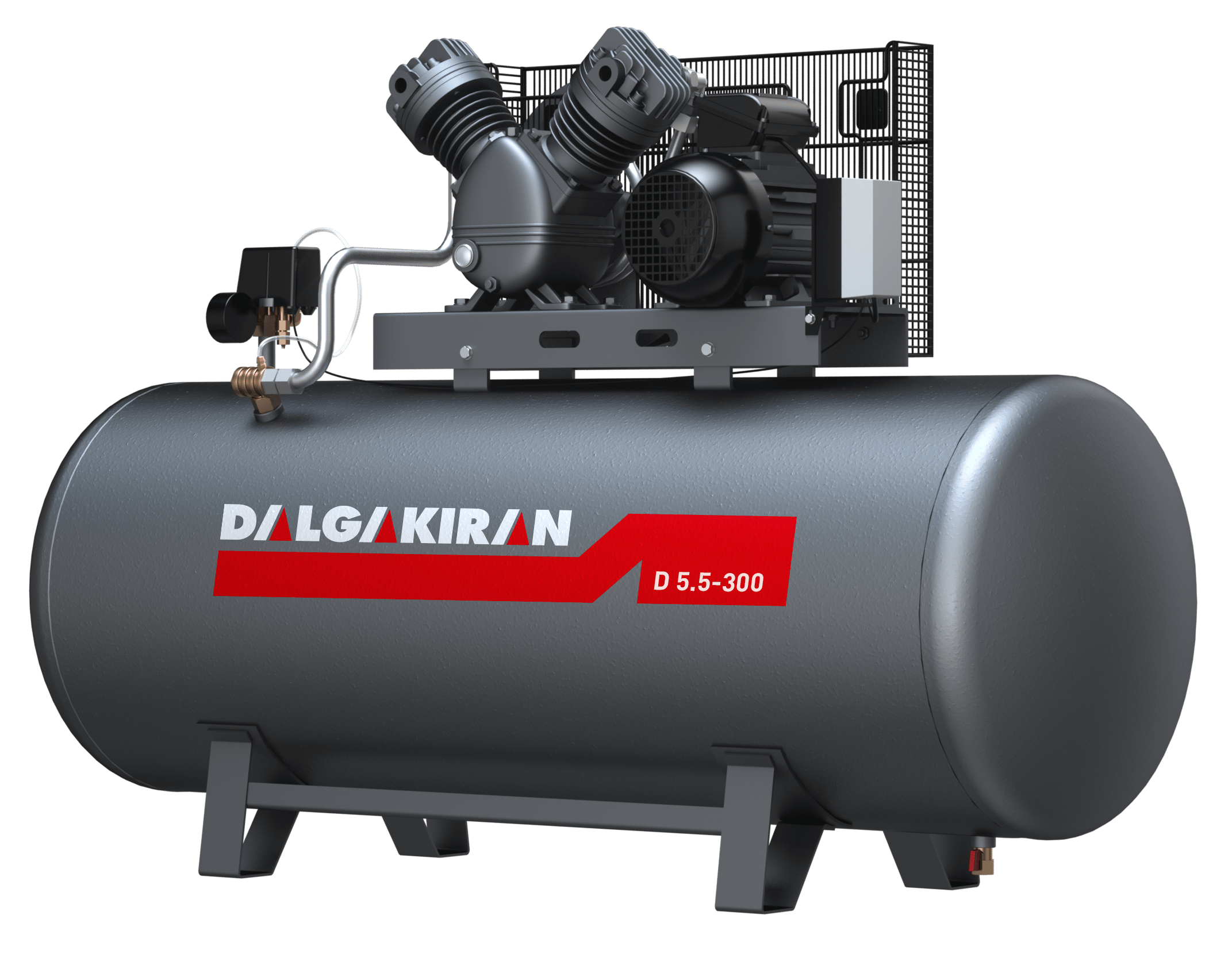 KompresörlerDalgakıran KompresörTek Kademeli, Kayış Kasnaklı, Pistonlu Hava Kompresörü (4kW / 5.5 HP)