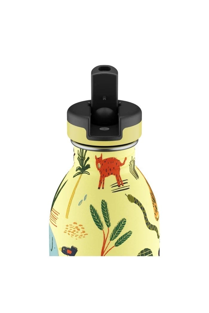 24Bottles Kids Bottle Pipetli Paslanmaz Çelik Çocuk Su Matarası 500 ml, Jungle Friends Kategorisiz 24Bottles