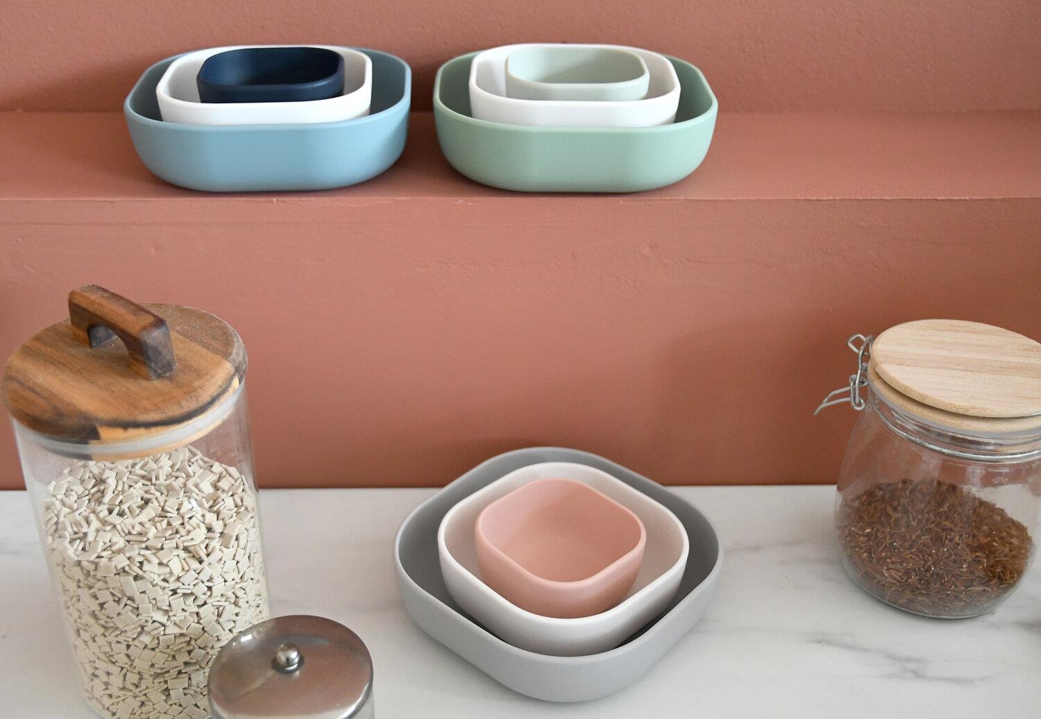 3 Parça Silikon Kase Seti, Velvet grey/Cotton/Dusty rose Kategorisiz Beaba