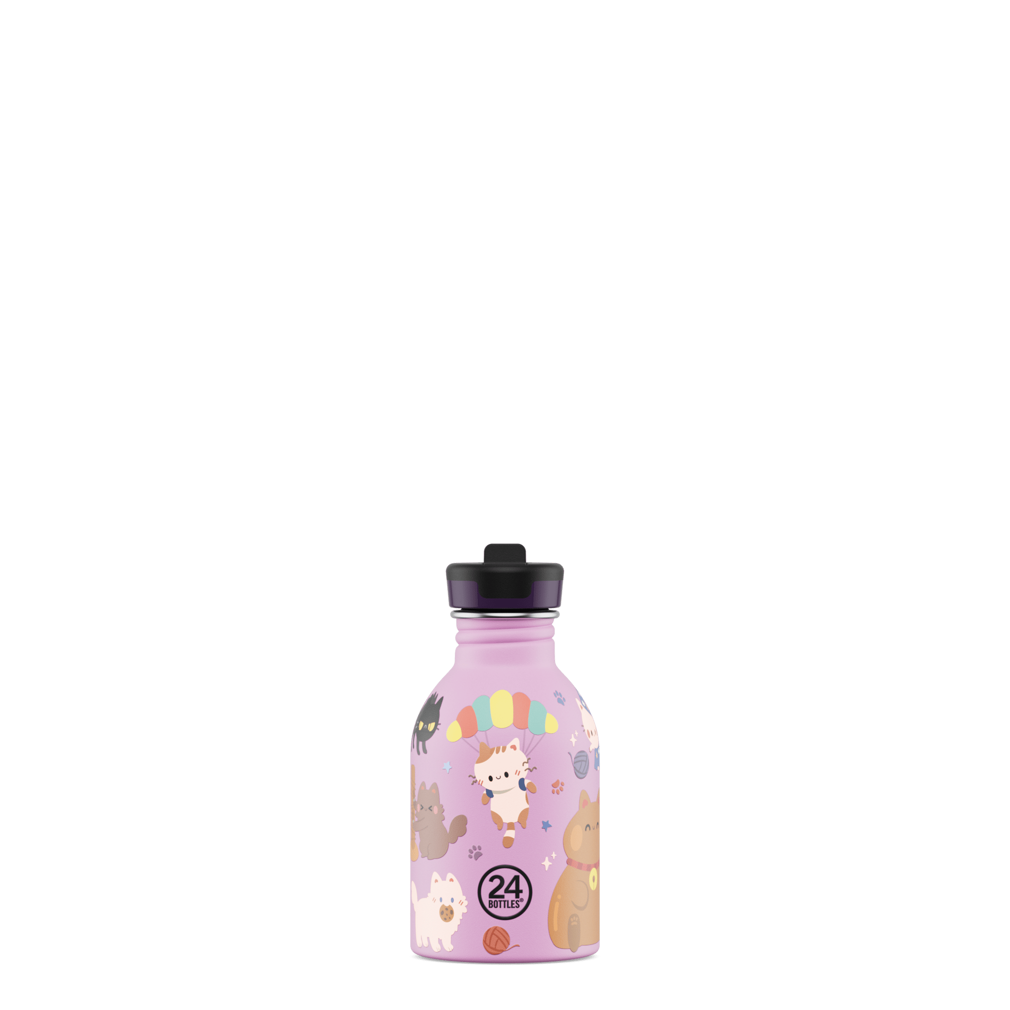 24Bottles Kids Bottle Pipetli Paslanmaz Çelik Çocuk Su Matarası 250 ml, Meow Friends Kategorisiz 24Bottles
