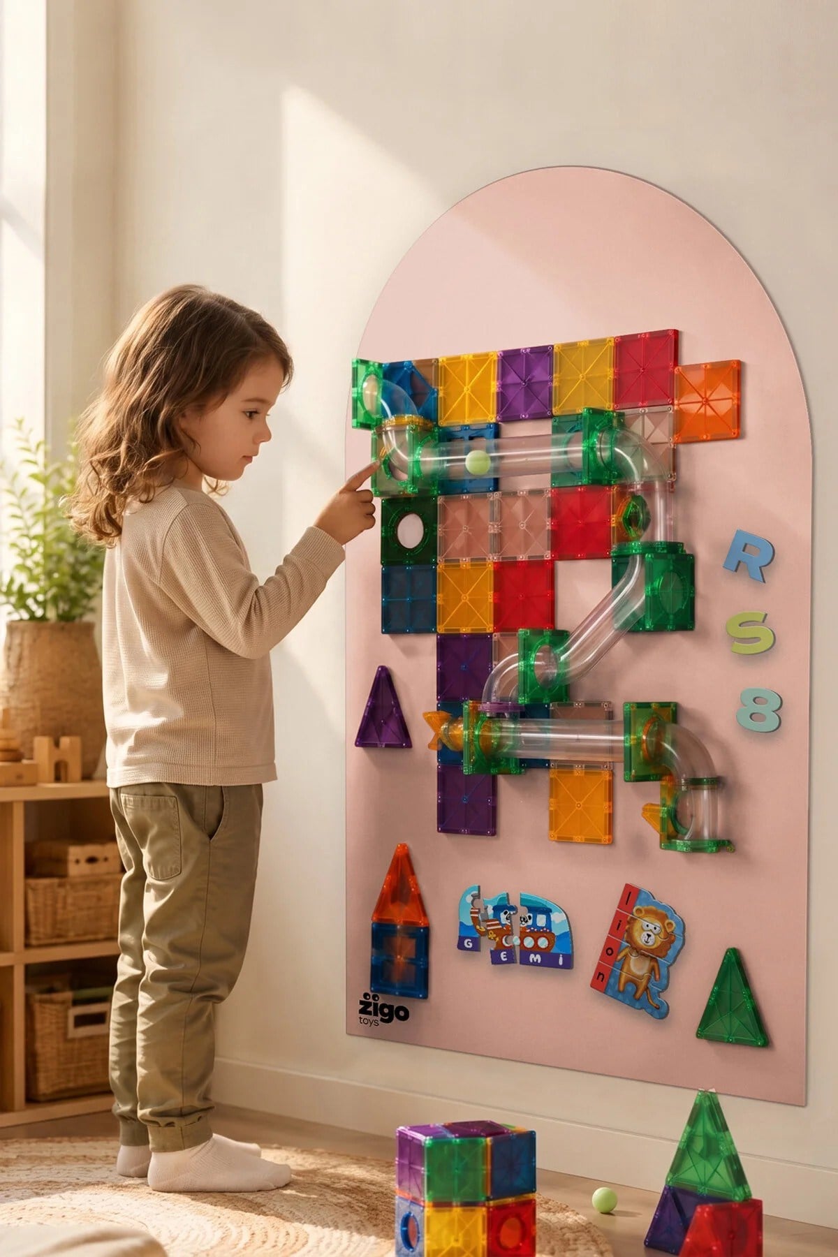 Zigo Toys Manyetik Duvar Panosu, Pudra Kil Pembe Kategorisiz Zigo Toys