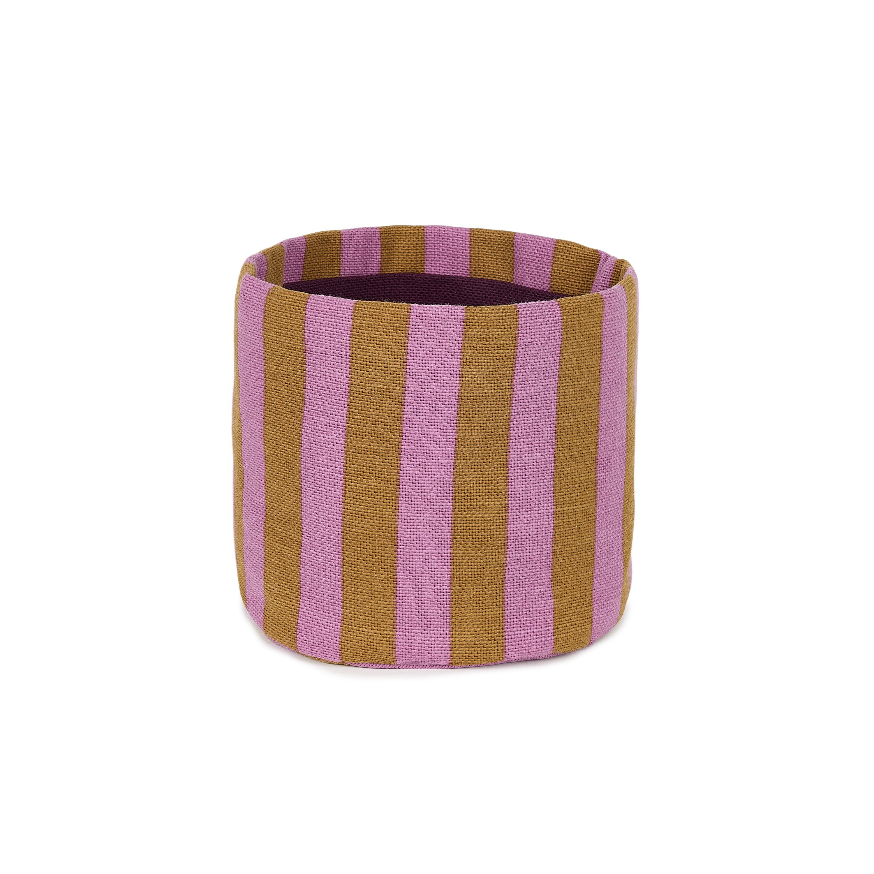 Nobodinoz Stripes Çocuk Odası Sepeti Küçük, Pink Curry Koton Sepetler Nobodinoz