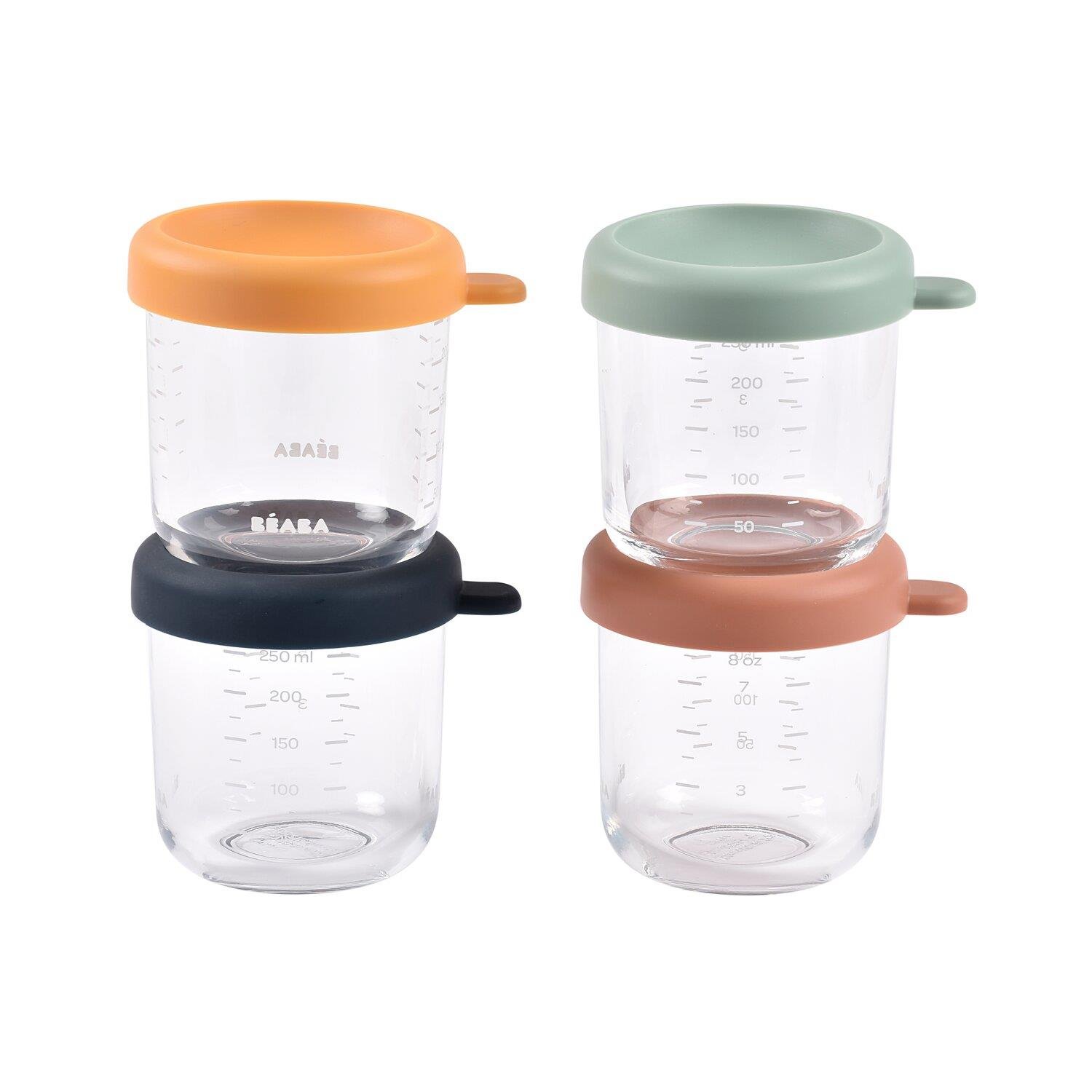 Bebek cam mama kavanozu 4lü set 250 ml, Sunrise color mix Kategorisiz Beaba