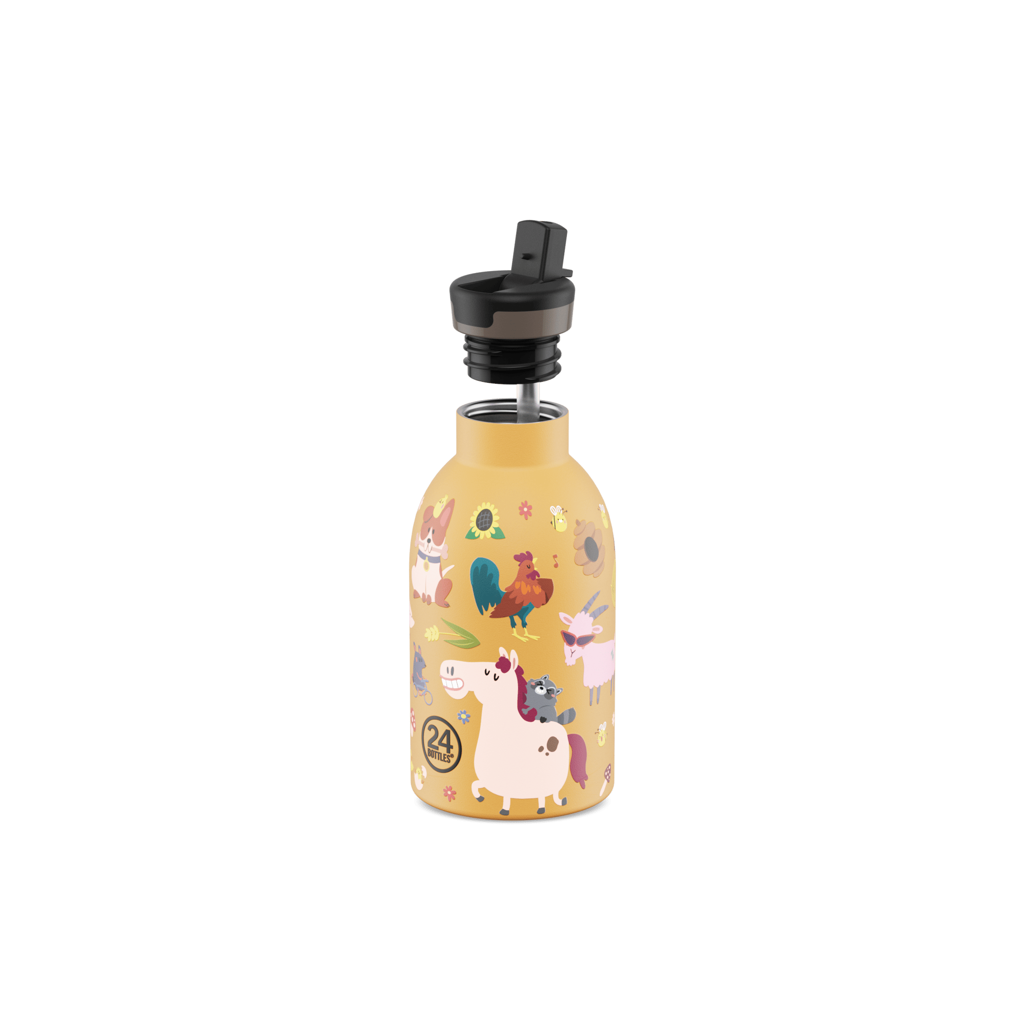 24Bottles Kids Bottle Pipetli Paslanmaz Çelik Termos 330 ml, Farm Friends Kategorisiz 24Bottles