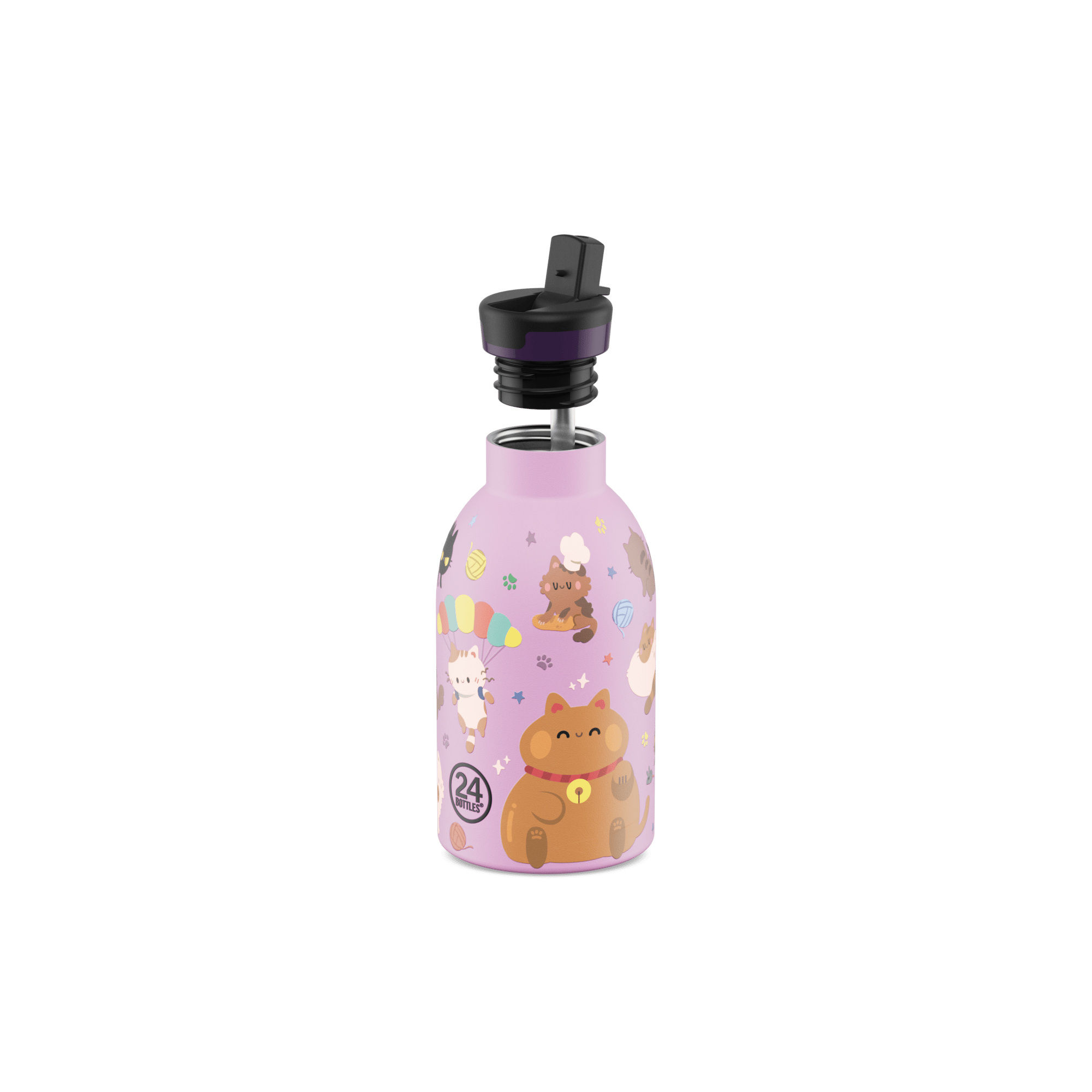 24Bottles Kids Bottle Pipetli Paslanmaz Çelik Termos 330 ml, Meow Friends Kategorisiz 24Bottles