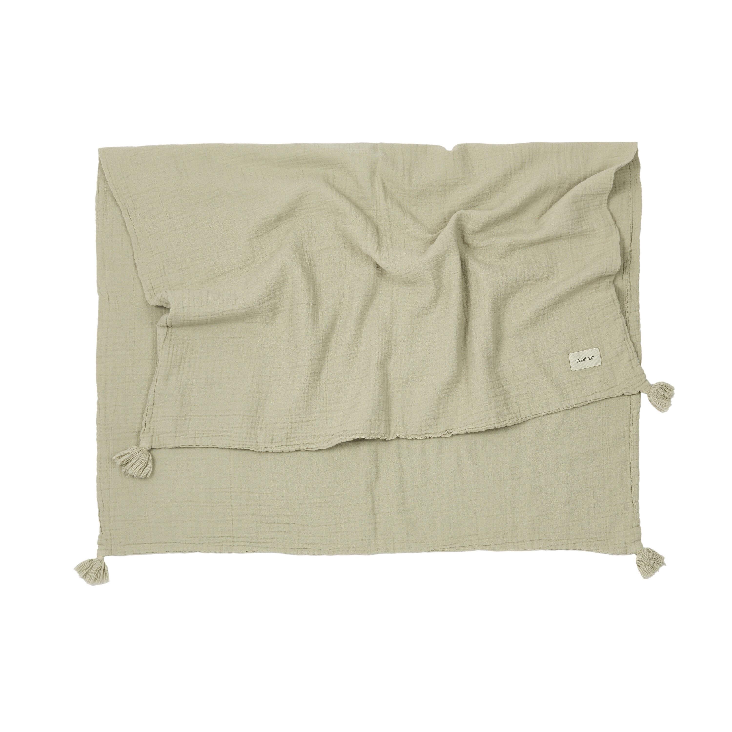 Nobodinoz Wabi Sabi Çift Kat Müslin Battaniye, Green Matcha Kategorisiz NOBODINOZ