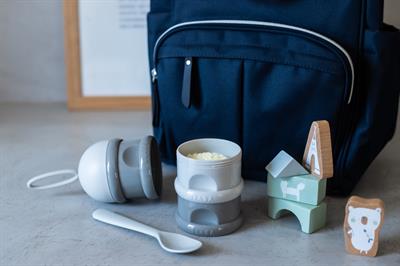 3 Katmanlı Süt Tozu Kutusu ve Atıştırmalık Kabı (Light/Dark mist) Beslenme Beaba