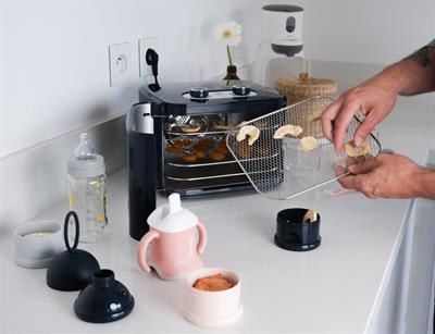 3 Katmanlı Süt Tozu Kutusu ve Atıştırmalık Kabı (Dark blue + Grey + Pink) Beslenme Beaba