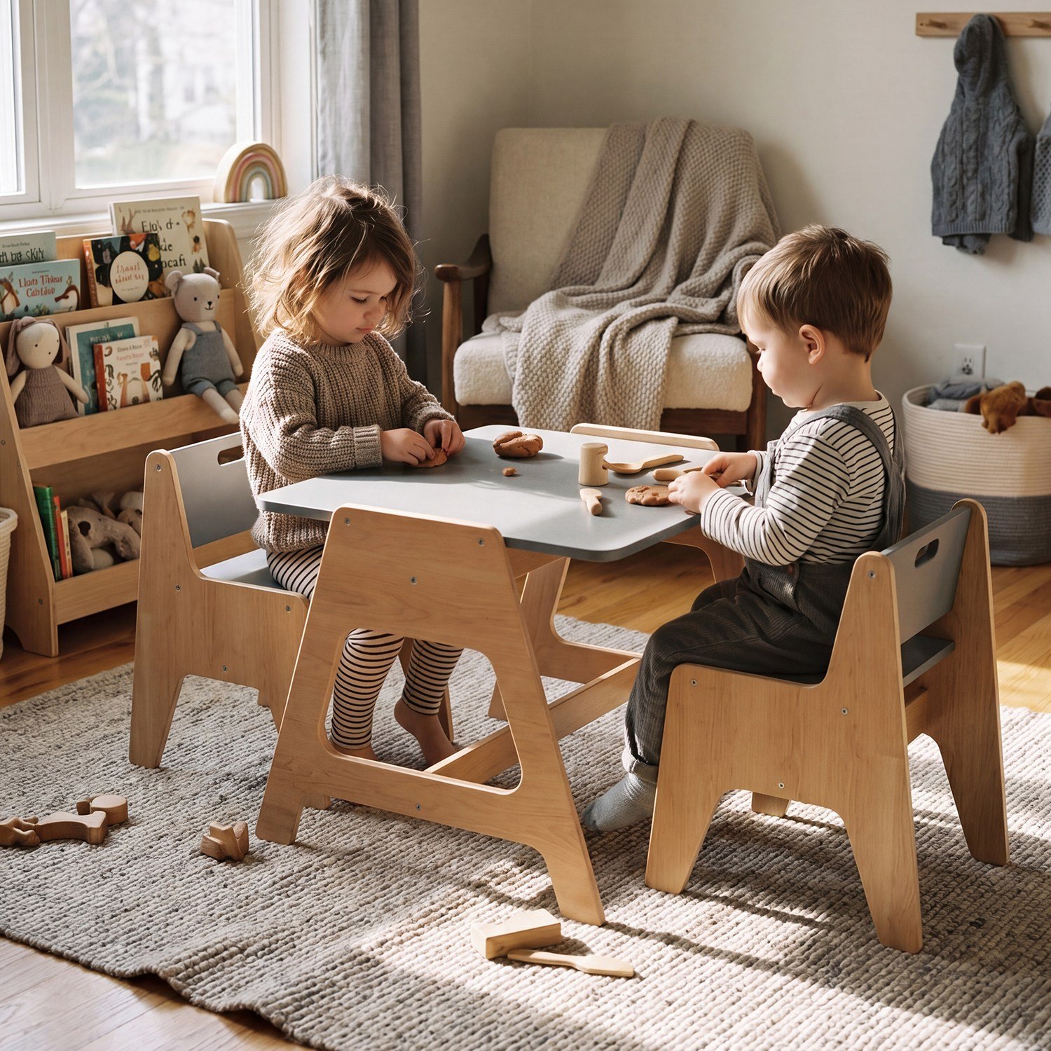 Cotable Masa Takımı, Gri Mobilyalar Woody&Happy