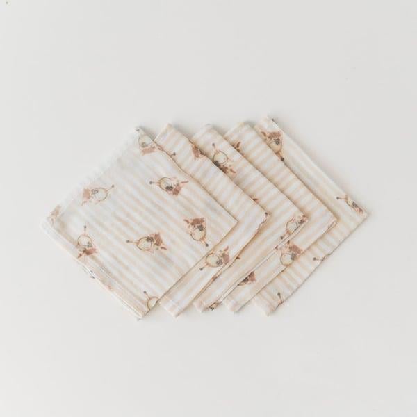 Ağız Bezi 5 li, Tavşan Desenli Kategorisiz Mama Yoyo