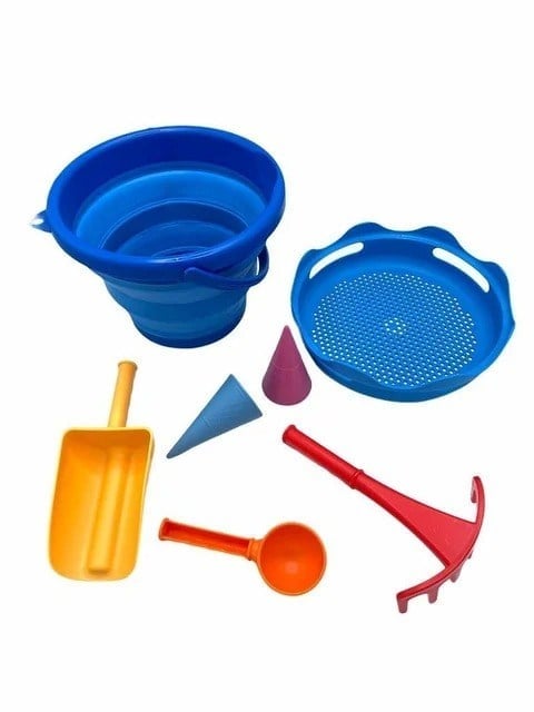 Compactoys - 7İn1 Plaj Kovası Seti - Mavi Plaj Oyuncakları compacToys