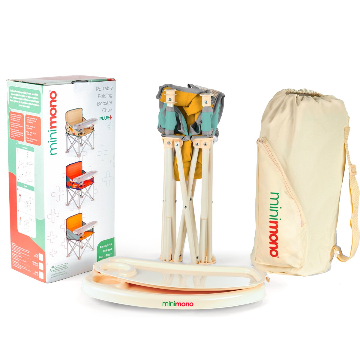Minimono Plus Portatif  Mama Sandalyesi, Sarı & Yeşil Kategorisiz Minimono