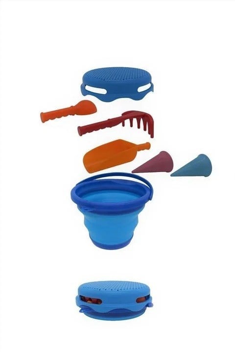 Compactoys - 7İn1 Plaj Kovası Seti - Mavi Plaj Oyuncakları compacToys