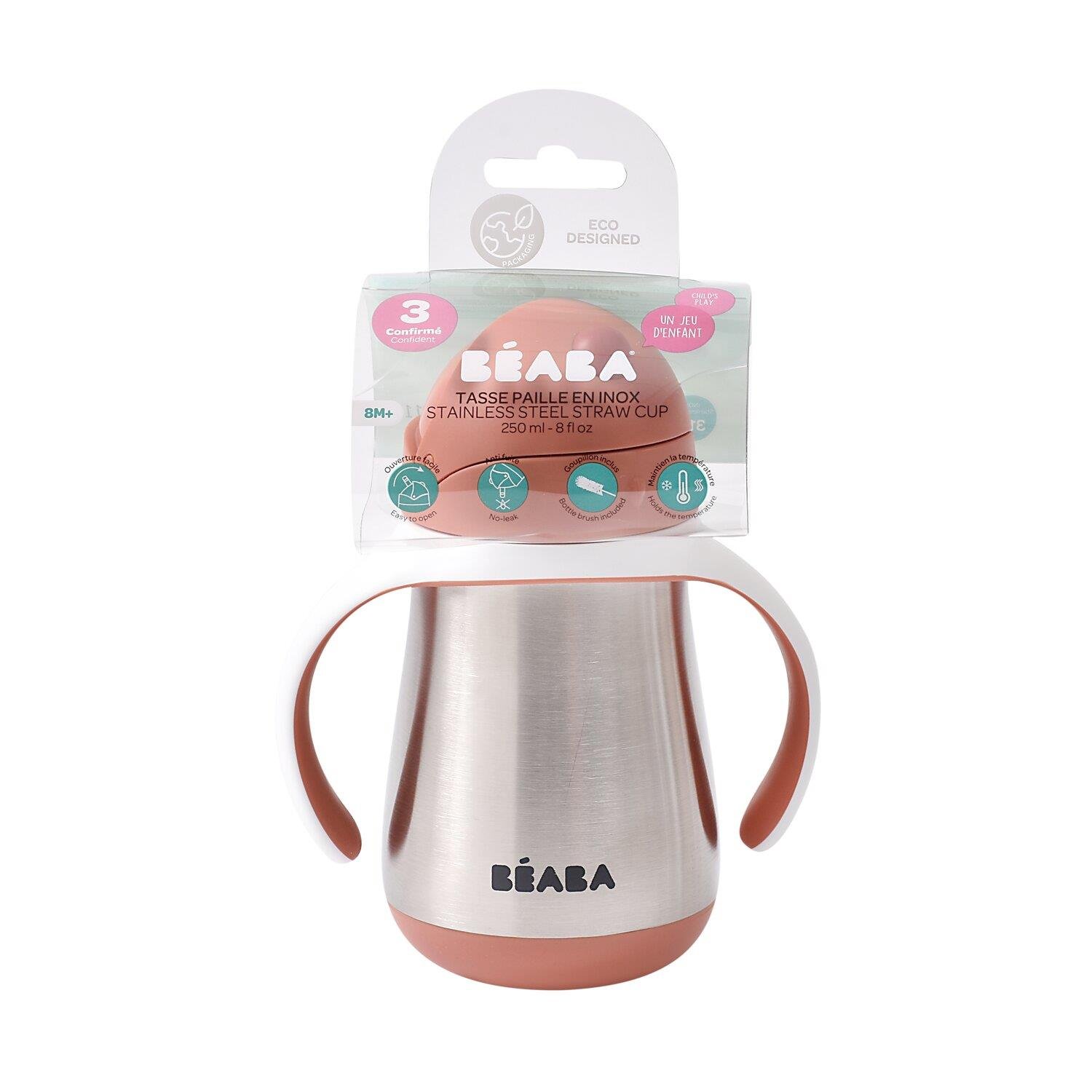 250 ml Çelik Pipetli Suluk , Terracotta Kategorisiz Beaba