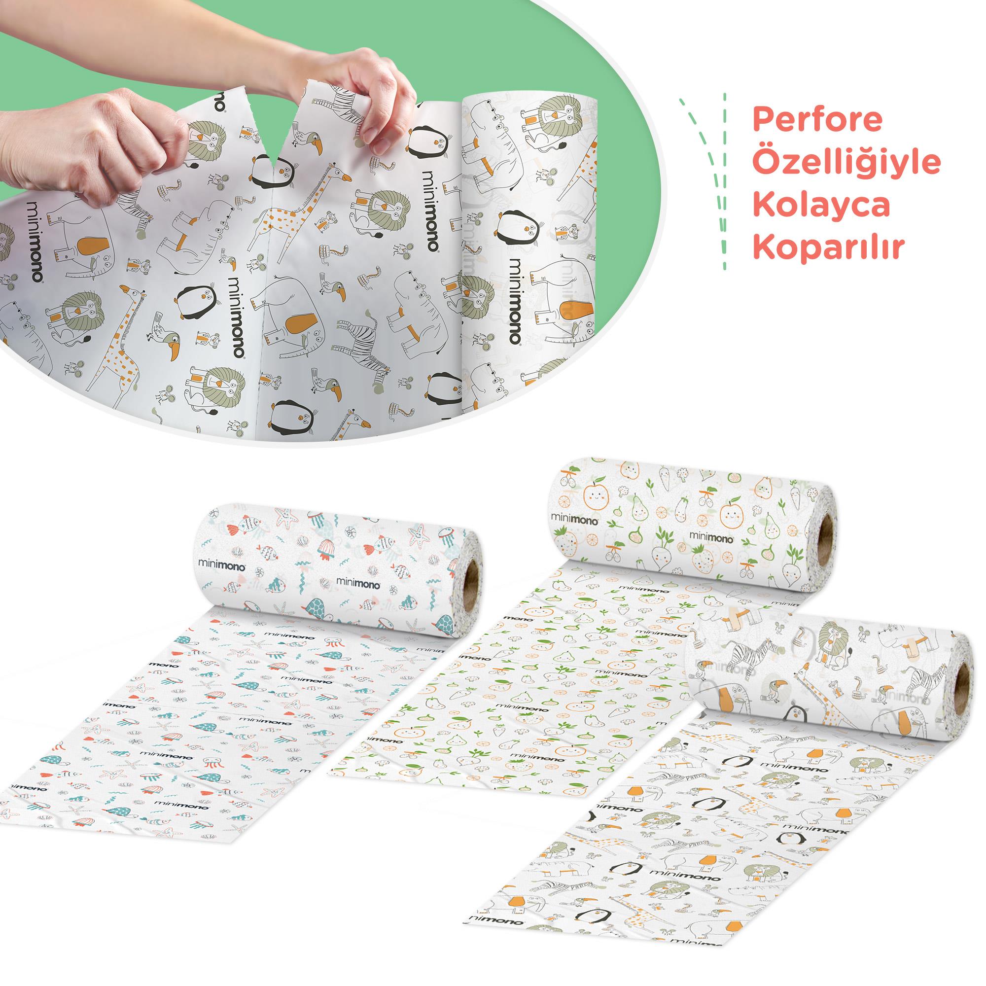 Minimono 3'Lü Desen Mama Sandalyesi Altı Ve Aktivite Örtüsü Kategorisiz Minimono