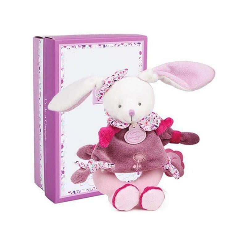 Doudou Oyuncak, Hediye Kutulu Çıngıraklı Pembe Tavşan 19 cm Kategorisiz DouDou