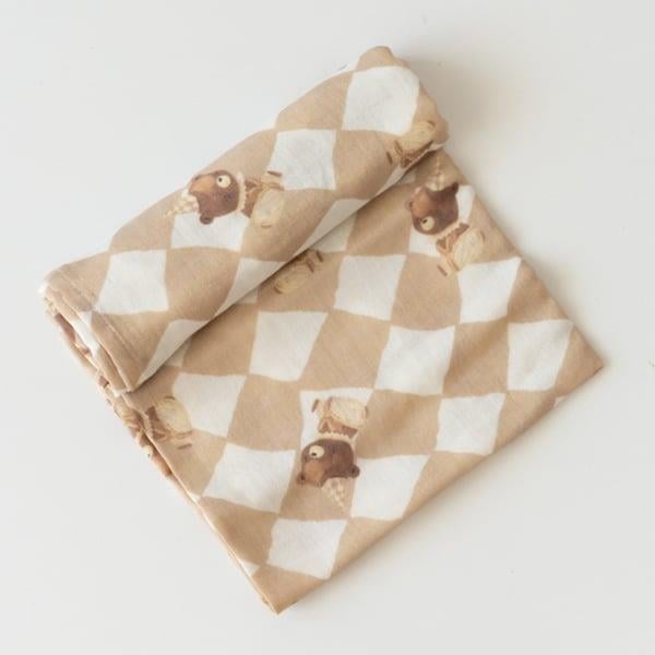 Çok Amaçlı Organik Müslin Örtü - Ayı Desenli Kategorisiz Mama Yoyo