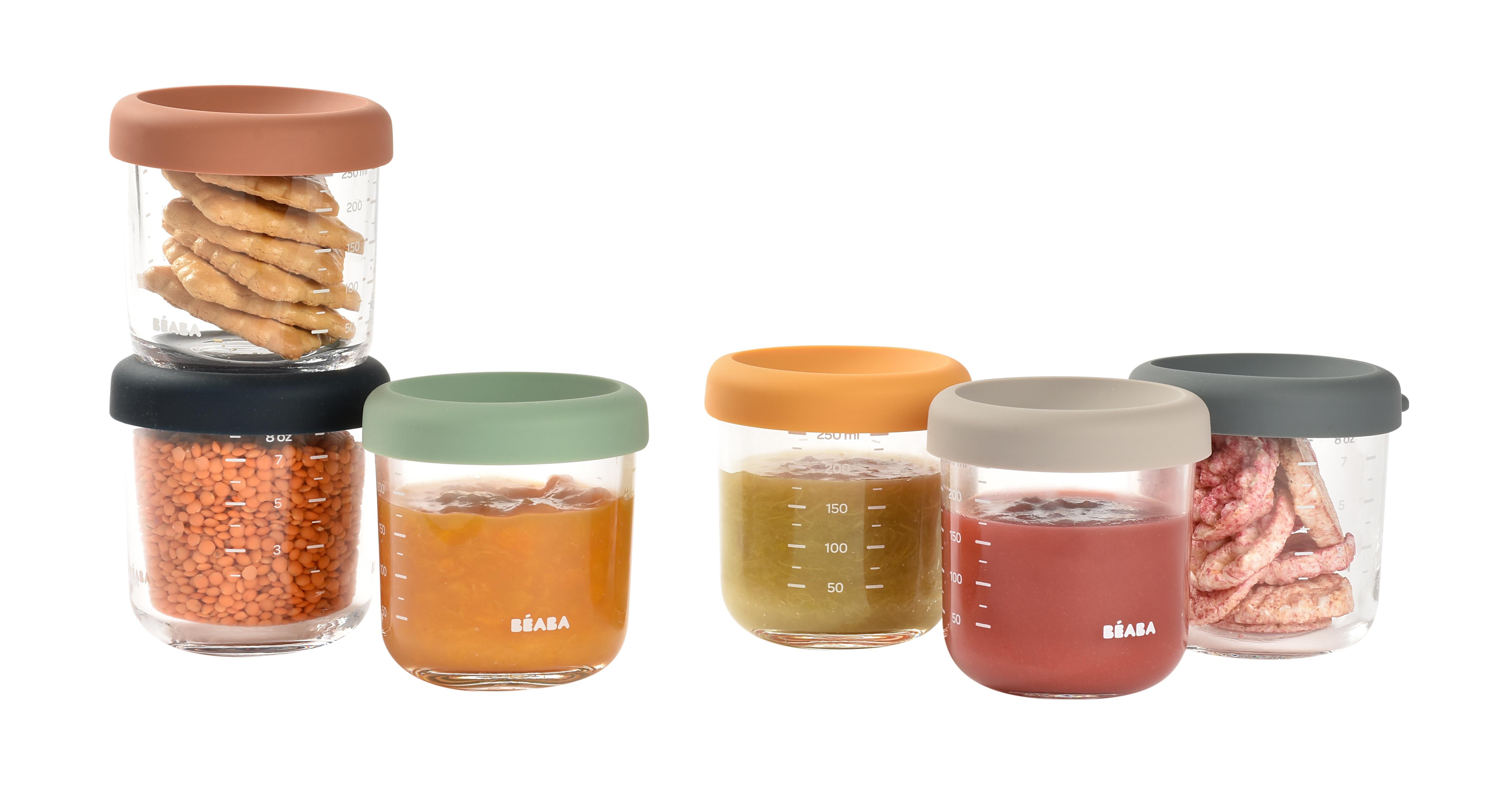 Bebek cam mama kavanozu 6lı set 250 ml, Sunrise color mix Beslenme Beaba