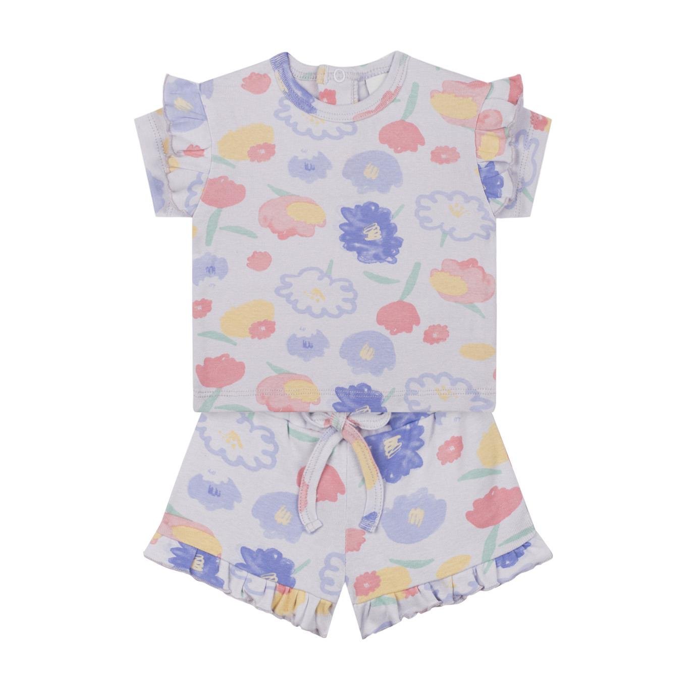 Suluboya Çiçek Şortlu Set Kategorisiz Antebies