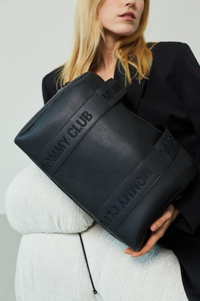 Mommy  Club Bag, Vegan Deri Siyah Mommy Bag Childhome
