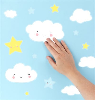 A Little Lovely Company Duvar Sticker, Bulut Tablolar