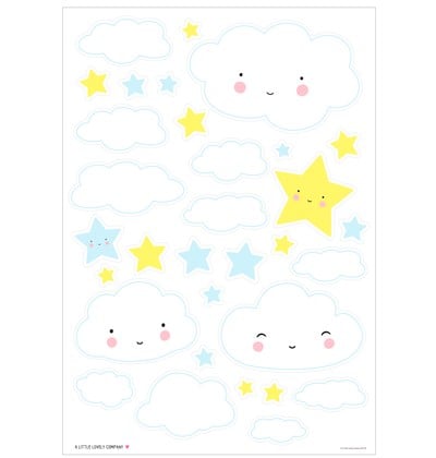 A Little Lovely Company Duvar Sticker, Bulut Tablolar