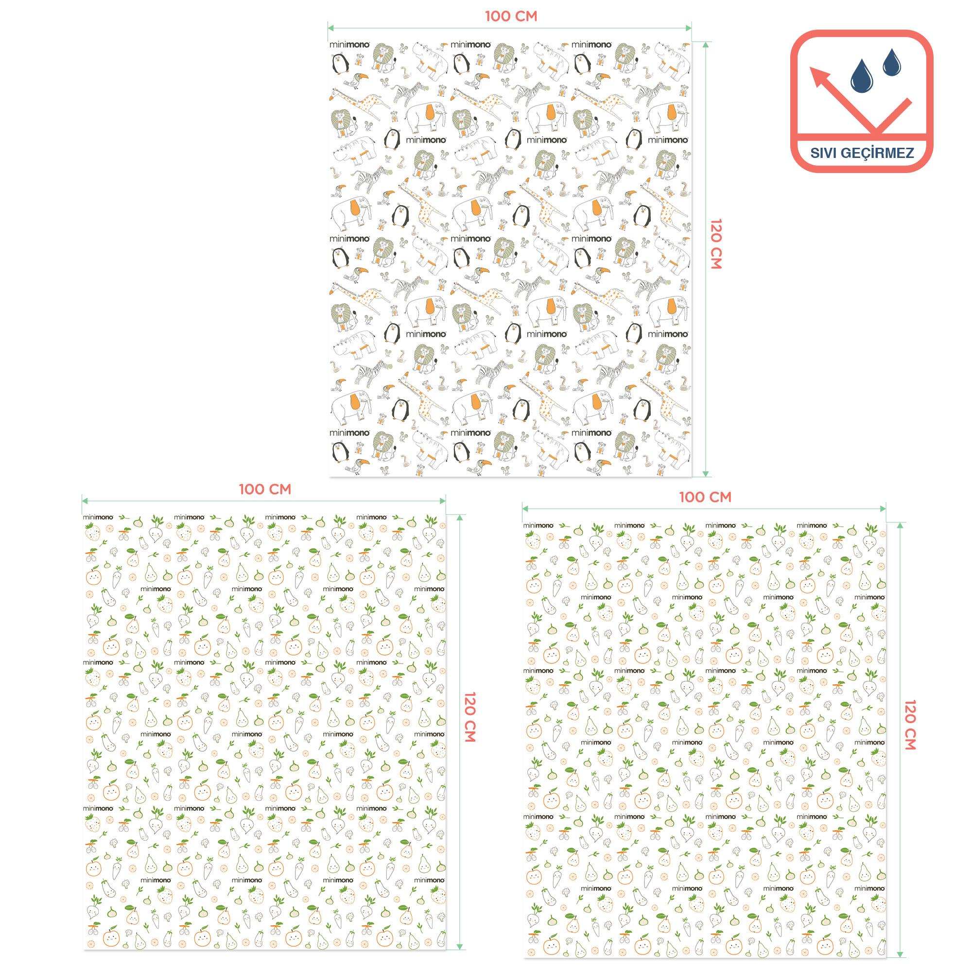 Minimono 3'Lü Desen Mama Sandalyesi Altı Ve Aktivite Örtüsü Kategorisiz Minimono