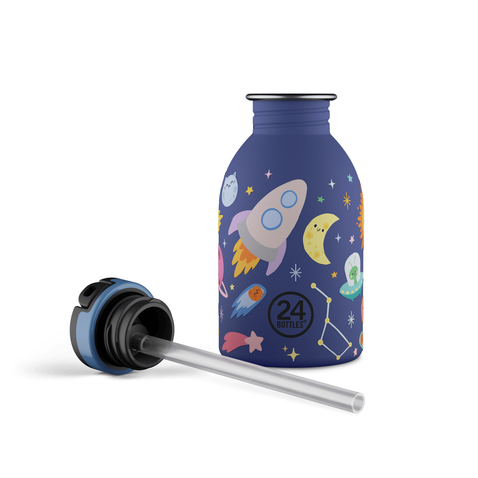 24Bottles Kids Bottle Pipetli Paslanmaz Çelik Çocuk Su Matarası 250 ml, Space Friends Kategorisiz 24Bottles