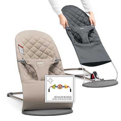 BabyBjörn Balance Bliss Ana Kucağı Cotton Oyuncaklı / Sand Grey & Yedek Kılıf Cotton / Anthracite