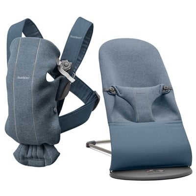 BabyBjörn Bliss Ana Kucağı & Kanguru Mini 3D Cotton Jersey Yenidoğan Seti / Dove Blue