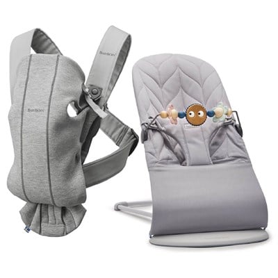 BabyBjörn Bliss Ana Kucağı Petal Cotton Oyuncaklı & Kanguru Mini 3D Cotton Jerse / Light Grey