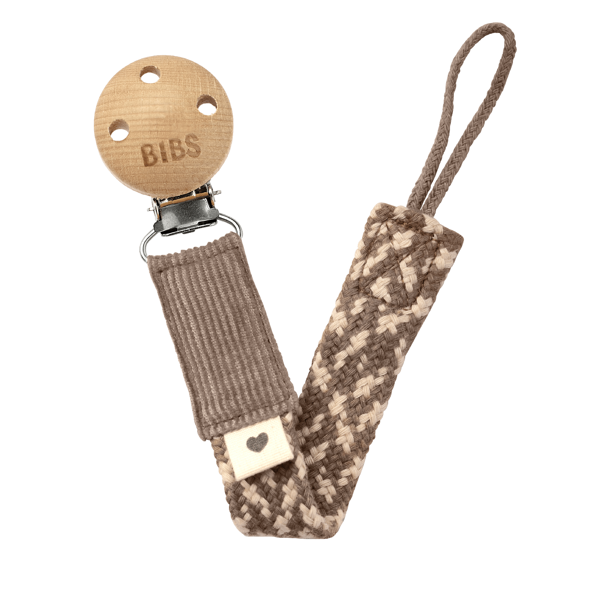 Bibs Paci Braid - Emzik Askısı / Dark Oak-Vanilla Emzik Bibs