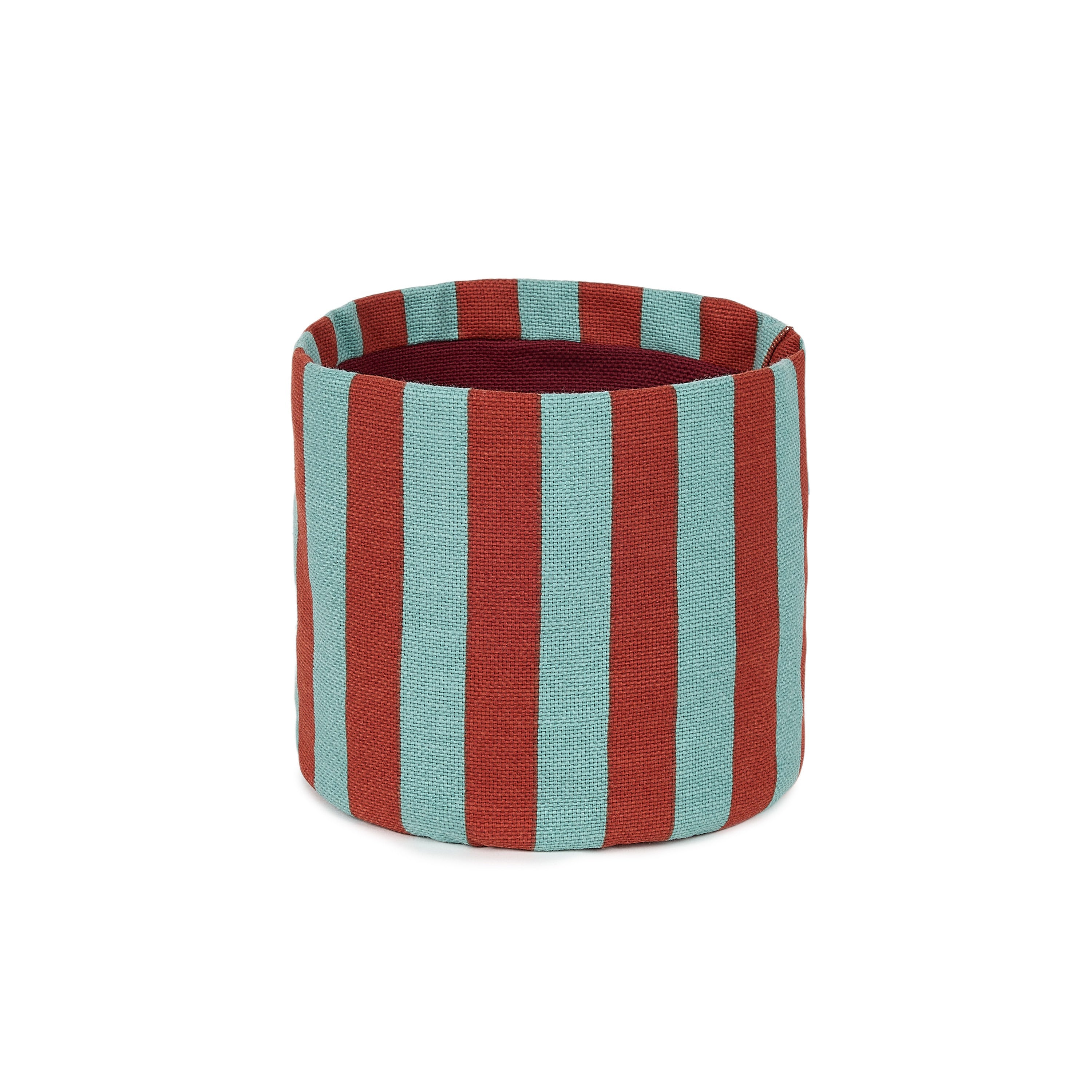 Nobodinoz Stripes Çocuk Odası Sepeti Küçük, Red Teal Green Koton Sepetler Nobodinoz