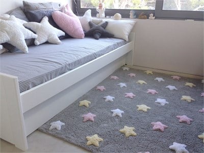 STARS Tricolor Halı Gri/ Pembe-Beyaz-Sarı