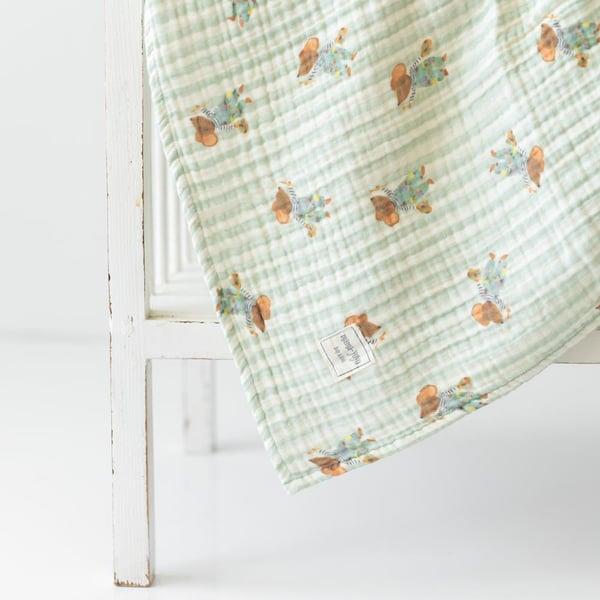 Organik Bebek Battaniyesi // 4 Kat Müslin - Fare Desenli Kategorisiz Mama Yoyo