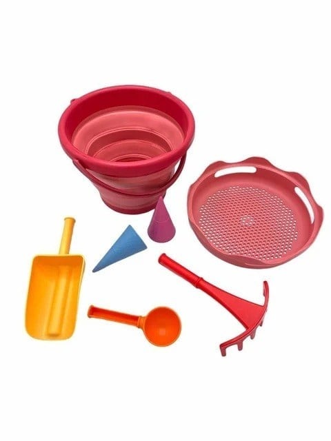 Compactoys - 7İn1 Plaj Kovası Seti - Kırmızı Oyuncak compacToys