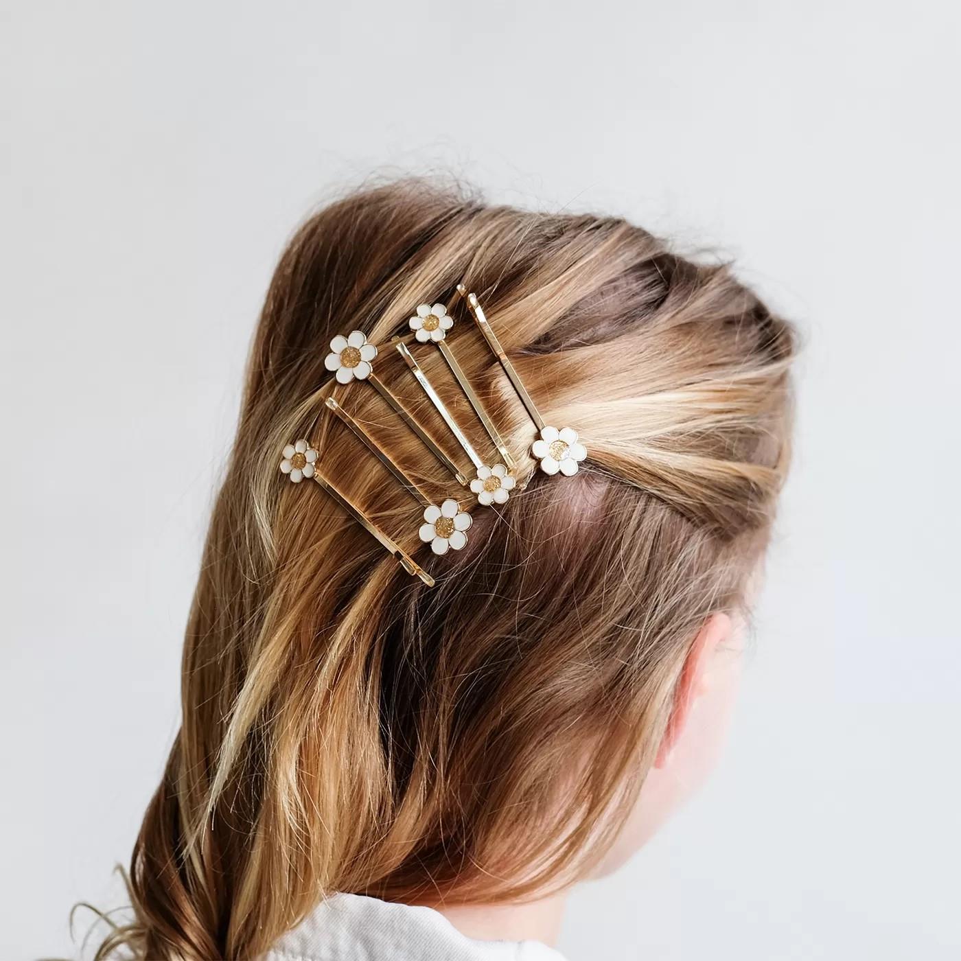 Mimi & Lula Daisy Enamel Kirby 6'lı Toka Saç Aksesuarları MIMI & LULA