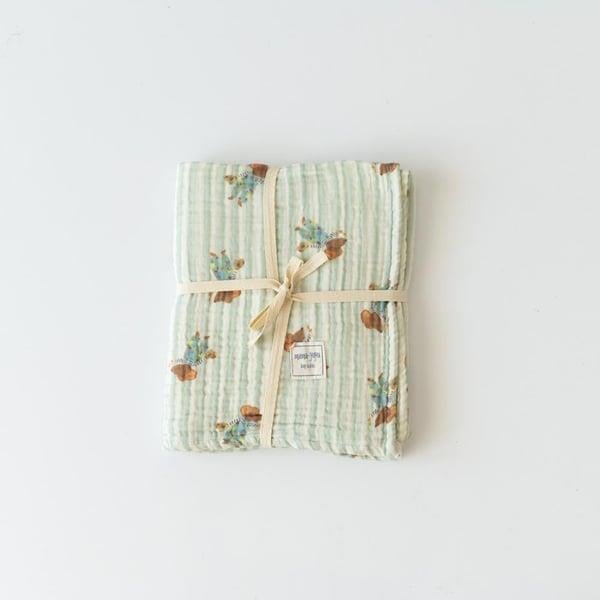 Organik Bebek Battaniyesi // 4 Kat Müslin - Fare Desenli Kategorisiz Mama Yoyo