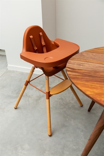 ChildHome Evolu 2 Mama Sandalyesi Rust + Ön tepsi ( Silikon Matlı)  Mama Sandalyeleri