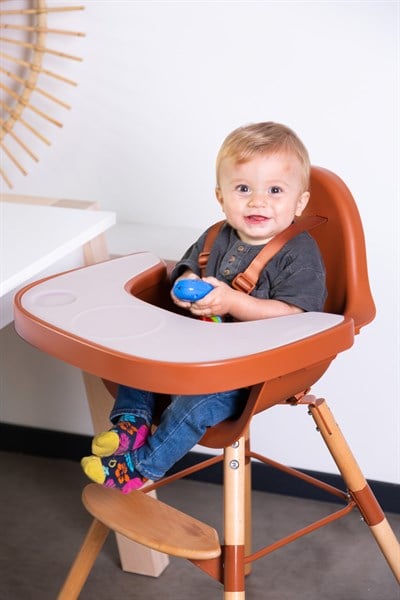 ChildHome Evolu 2 Mama Sandalyesi Rust + Ön tepsi ( Silikon Matlı)  Mama Sandalyeleri