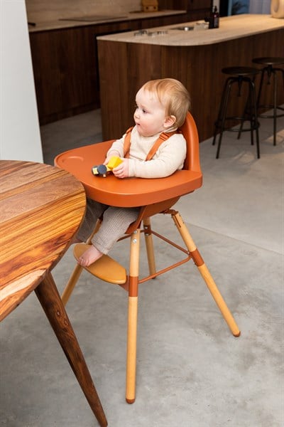 ChildHome Evolu 2 Mama Sandalyesi Rust + Ön tepsi ( Silikon Matlı)  Mama Sandalyeleri
