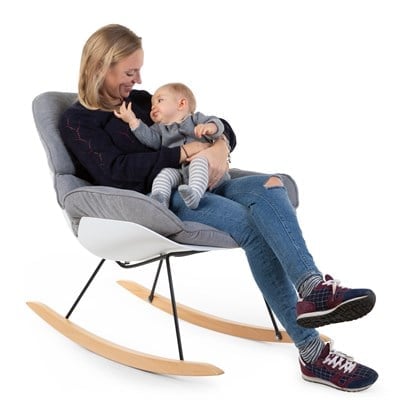 ChildHome Sallanan Anne Sandalyesi, Naturel Gri & Beyaz Mobilyalar