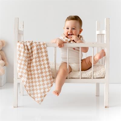 Çok Amaçlı Organik Müslin Örtü ,Kahve Dama Havlu & Bornozlar Mama Yoyo Baby & Kids