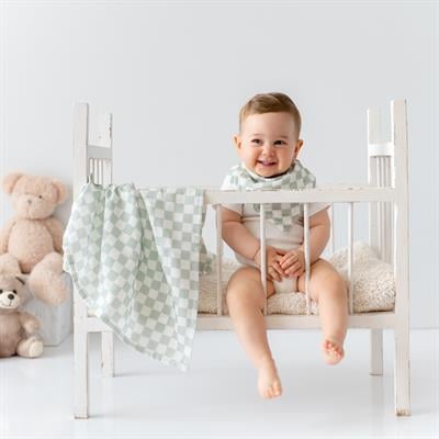 Çok Amaçlı Organik Müslin Örtü ,Mint Dama Havlu & Bornozlar Mama Yoyo Baby & Kids