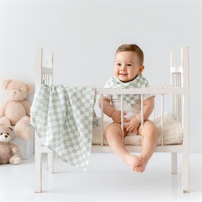 Çok Amaçlı Organik Müslin Örtü ,Mint Dama Havlu & Bornozlar Mama Yoyo Baby & Kids