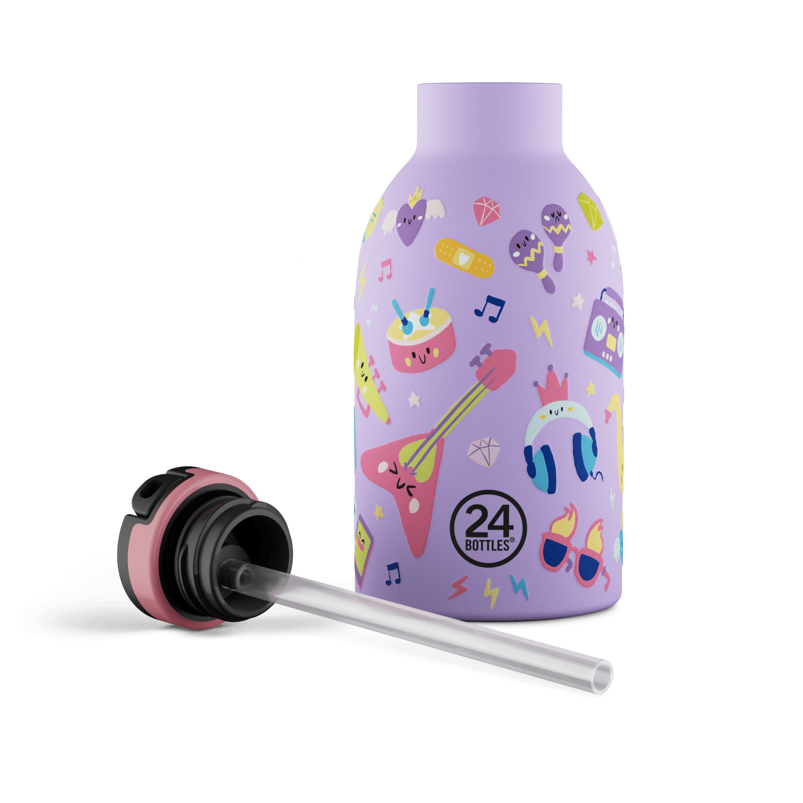 24Bottles Kids Bottle Pipetli Paslanmaz Çelik Termos 330 ml, Music Friends Kategorisiz 24Bottles