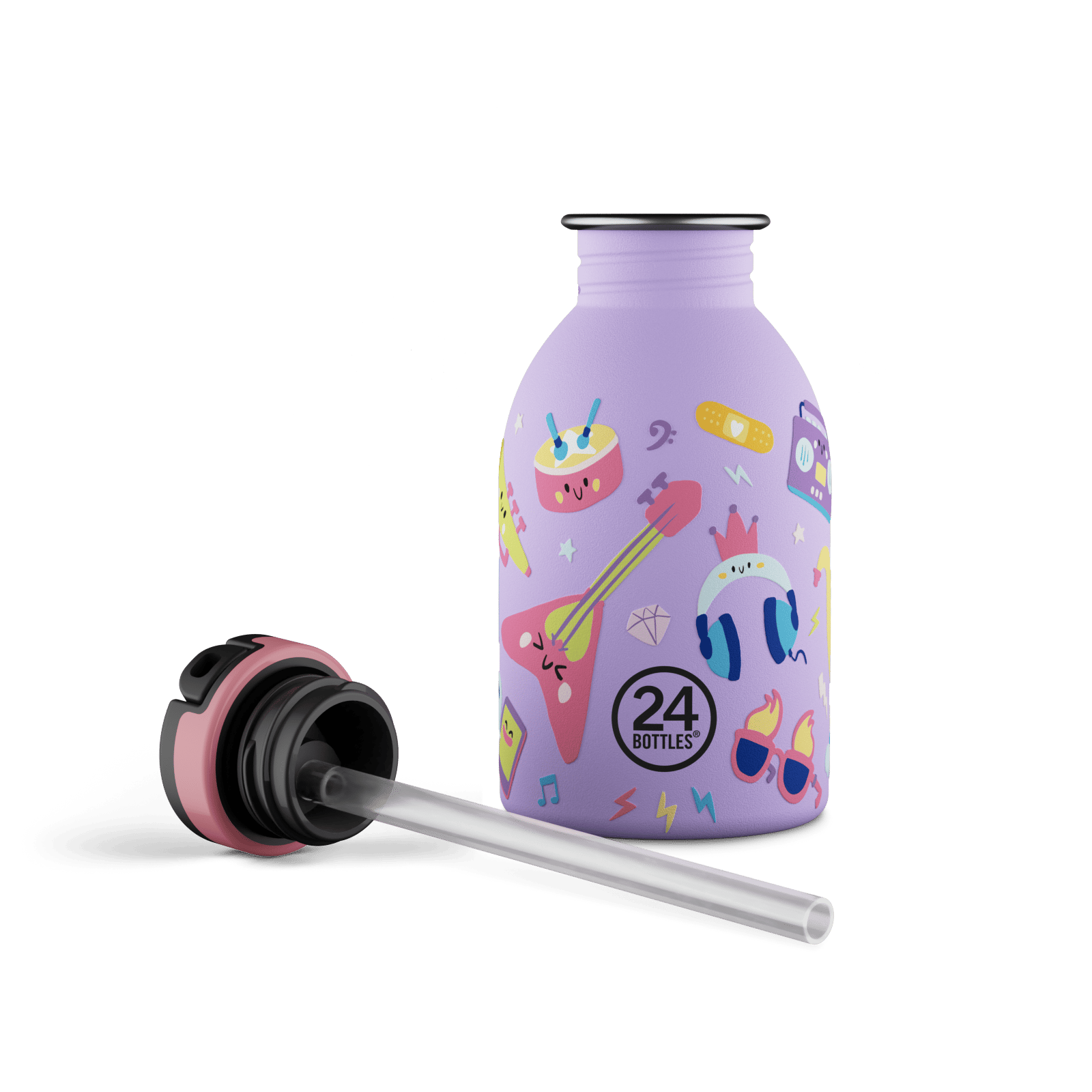 24Bottles Kids Bottle Pipetli Paslanmaz Çelik Çocuk Su Matarası 250 ml, Music Friends Kategorisiz 24Bottles